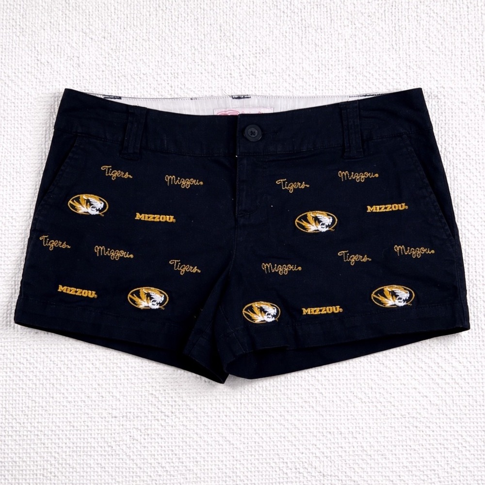 College‎ Classics Mizzou Tigers Black Embroidered Shorts Women Size 7